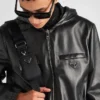 Αναστρέψιμο μπουφάν από δέρμα Nappa και Re-Nylon Αναστρέψιμο μπουφάν από δέρμα Nappa και Re-Nylon