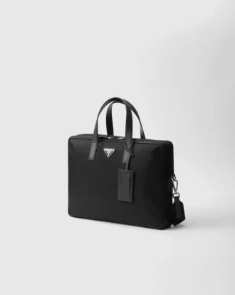 Χαρτοφύλακας από Re-Nylon και δέρμα Saffiano