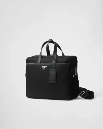Χαρτοφύλακας από Re-Nylon και δέρμα Saffiano