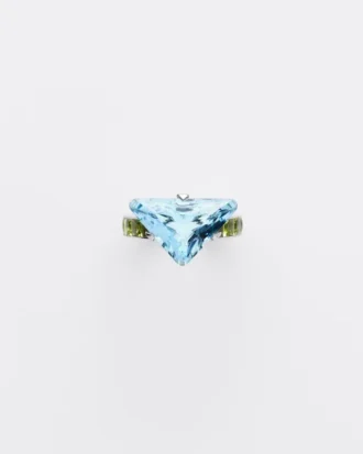 Δαχτυλίδι Couleur Vivante Solitaire – Λευκόχρυσο με ακουαμαρίνα και περιδότο