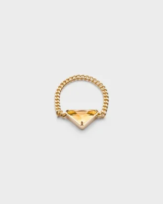 Δαχτυλίδι Eternal Gold Chain σε κίτρινο χρυσό με πράσινο χαλαζία