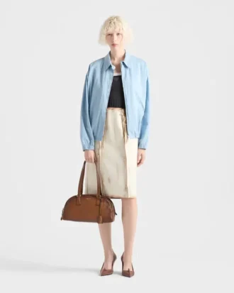 Δερμάτινη τσάντα Prada Bowling Medium με χερούλι