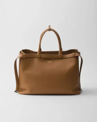 Δερμάτινη τσάντα Prada Buckle με διπλή ζώνη