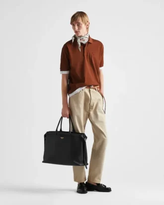 Δερμάτινη τσάντα Prada Buckle με διπλή ζώνη