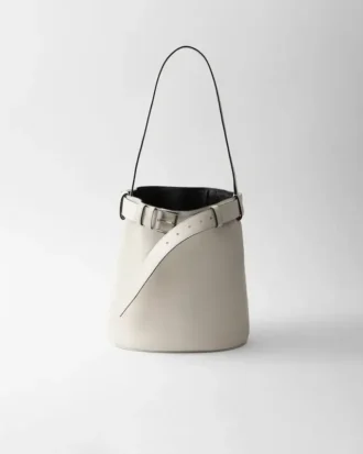 Δερμάτινη τσάντα Prada Buckle με ζώνη