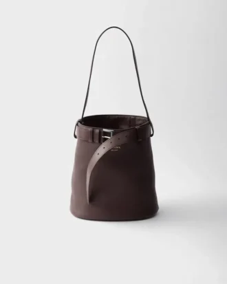 Δερμάτινη τσάντα Prada Buckle με ζώνη