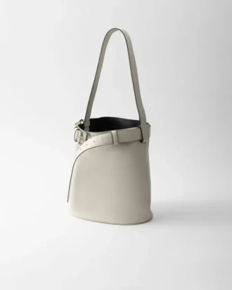 Δερμάτινη τσάντα Prada Buckle με ζώνη