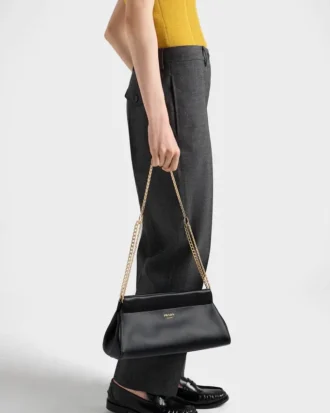 Δερμάτινη τσάντα Prada EnchaîNa Medium