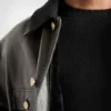Δερμάτινο μπουφάν Caban με γούνα Δερμάτινο μπουφάν Caban με γούνα