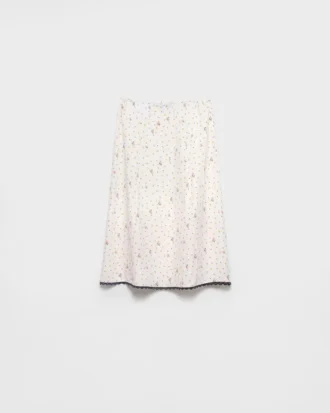 Φούστα από πονζέ με floral print Φούστα από πονζέ με floral print