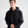 Φούτερ με κουκούλα από βαμβακερό φλις και Re-Nylon Φούτερ με κουκούλα από βαμβακερό φλις και Re-Nylon