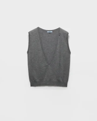 Γιλέκο από κασμίρ με V-neck