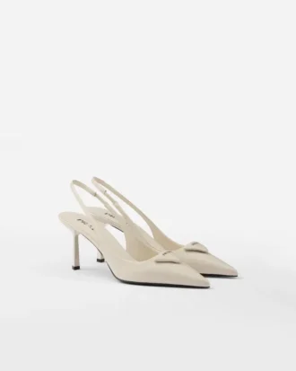 Γόβες Slingback από δέρμα Saffiano