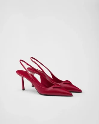 Γόβες Slingback από δέρμα Saffiano