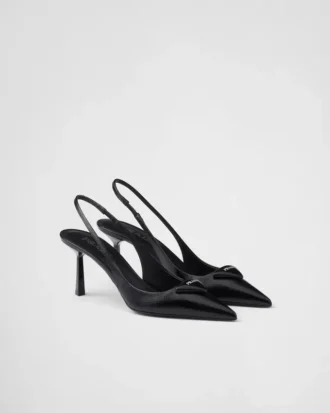 Γόβες Slingback από δέρμα Saffiano