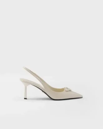 Γόβες Slingback από δέρμα Saffiano