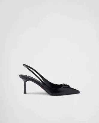 Γόβες Slingback από δέρμα Saffiano