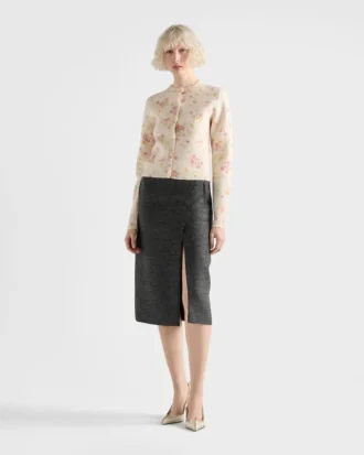 Καρδιγκάν από μαλλί με floral print