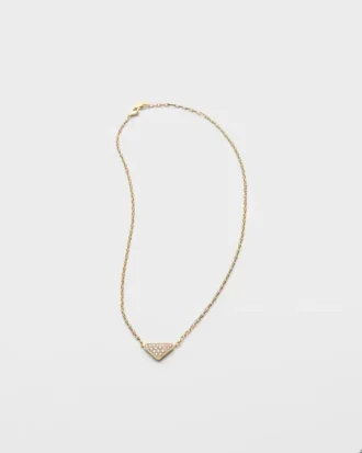 Κολιέ με κρεμαστό κόσμημα Eternal Gold Eternal Mini Triangle σε κίτρινο χρυσό και διαμάντια