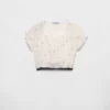 Κοντομάνικο crop top με floral print από Ponga