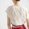 Κοντομάνικο crop top με floral print από Ponga