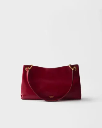 Μεγάλη δερμάτινη τσάντα ώμου Prada Etude