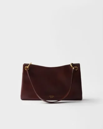 Μεγάλη δερμάτινη τσάντα ώμου Prada Etude