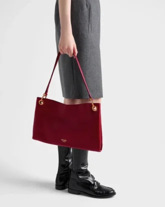 Μεγάλη δερμάτινη τσάντα ώμου Prada Etude