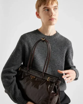 Μεγάλη δερμάτινη τσάντα Prada Bonnie