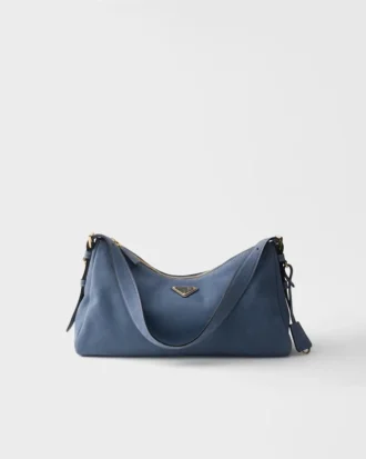 Μεγάλη τσάντα ώμου Prada Aimae από δέρμα Nubuck