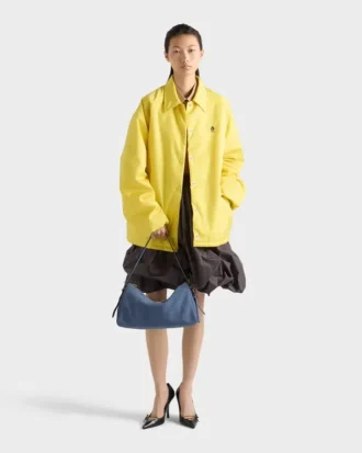 Μεγάλη τσάντα ώμου Prada Aimae από δέρμα Nubuck