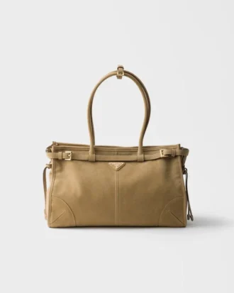 Μεγάλη τσάντα Prada Bonnie από δέρμα Nubuck