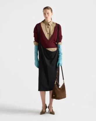 Μεγάλη τσάντα Prada Fold από σουέτ