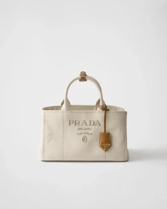 Μεγάλη τσάντα Prada Jardiniare από μείγμα λινού