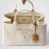 Μεγάλη τσάντα Prada Jardiniare από μείγμα λινού Μεγάλη τσάντα Prada Jardiniare από μείγμα λινού
