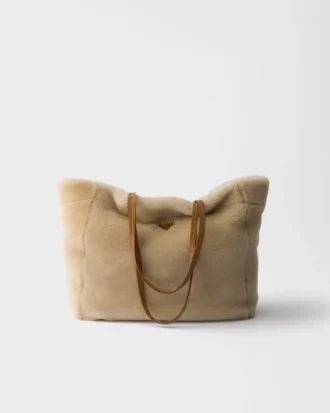 Μεγάλη τσάντα tote από shearling