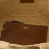 Μεγάλη τσάντα tote με πλεκτό σχέδιο και λεπτομέρειες από δέρμα