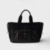 Μεγάλη τσάντα tote Prada Route από καμβά και δέρμα