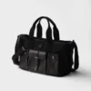 Μεγάλη τσάντα tote Prada Route από καμβά και δέρμα