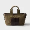 Μεγάλη τσάντα tote Prada Route από καμβά και δέρμα Μεγάλη τσάντα tote Prada Route από καμβά και δέρμα