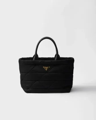 Μεσαίου μεγέθους τσάντα tote με επένδυση από Re-Nylon και δέρμα