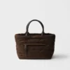 Μεσαίου μεγέθους τσάντα tote με επένδυση από Re-Nylon και δέρμα