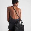 Μικρή σατινέ τσάντα Prada Galleria με κρύσταλλα Μικρή σατινέ τσάντα Prada Galleria με κρύσταλλα
