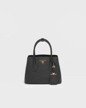 Μικρή τσάντα Prada Double από δέρμα Saffiano