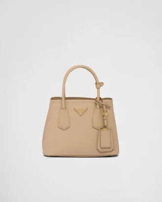 Μικρή τσάντα Prada Double από δέρμα Saffiano