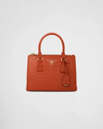 Μικρή τσάντα Prada Galleria από δέρμα κροκοδείλου