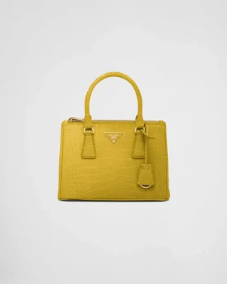 Μικρή τσάντα Prada Galleria από δέρμα κροκοδείλου