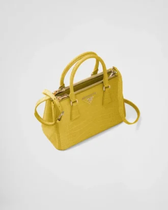 Μικρή τσάντα Prada Galleria από δέρμα κροκοδείλου