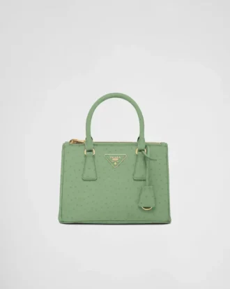 Μικρή τσάντα Prada Galleria από δέρμα στρουθοκαμήλου