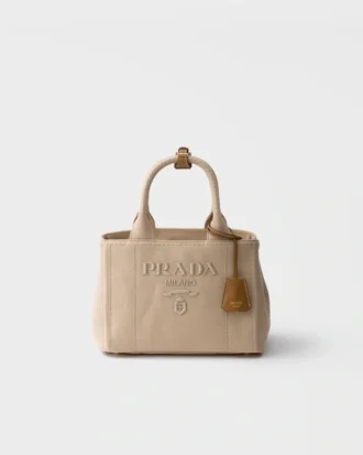 Μικρή τσάντα Prada Jardiniare από βαμβακερό καμβά